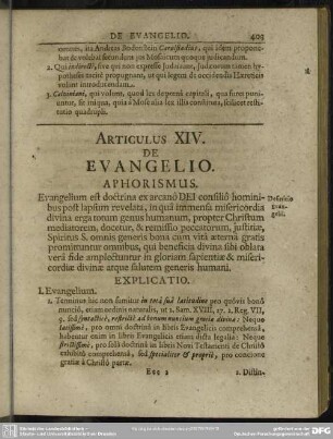 Articulus XIV. De Evangelio