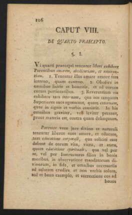 Caput VIII. De Quarto Praecepto