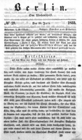 No. 29, 18. Juli 1835