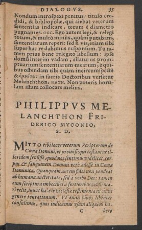 Philippus Melanchthon Friderico Myconio, S. D.