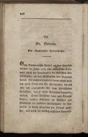 VII. St. Germain. Eine schauderhafte Reisegeschichte.