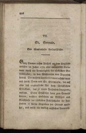 VII. St. Germain. Eine schauderhafte Reisegeschichte.