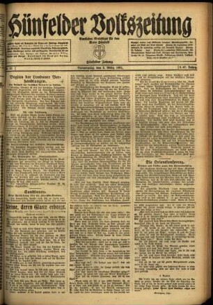 Ausgabe vom Donnerstag, den 03. März 1921.
