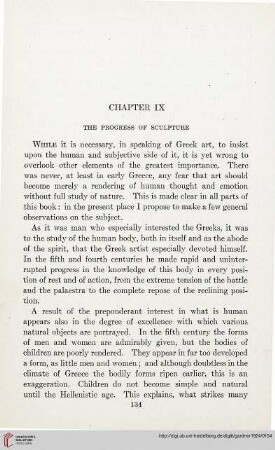 Chapter IX: The progress of sculpture