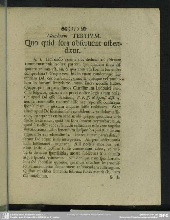 Membrum Tertium. Quo quid fora obseruent ostenditur