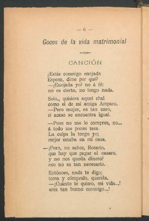 Goces de la vida matrimonial : Canción
