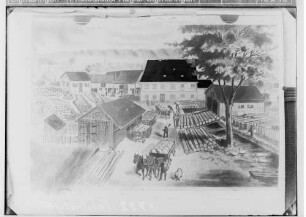Sägewerk; Gemälde