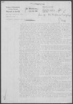 Saulgau mit Herbertingen u.a. Nebenorten: Inspektionsbericht 1964