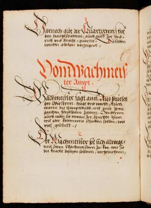 Vom Amt des Wachtmeisters