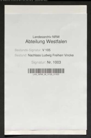 1 Briefe von Ludwig Vincke an seine Tochter Caroline