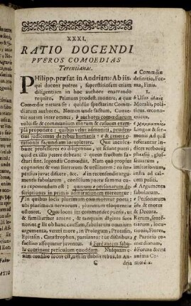 Ratio Docendi Pueros Comoedias Terentianas