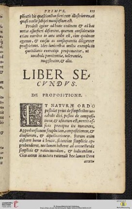 Liber Secvndvs: De Propositione