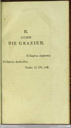 II. Ueber Die Grazien