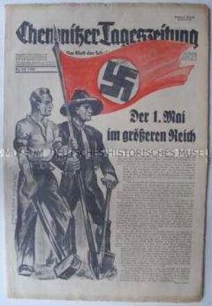 "Chemnitzer Tageszeitung" zum 1. Mai 1938 ("Tag der Arbeit")