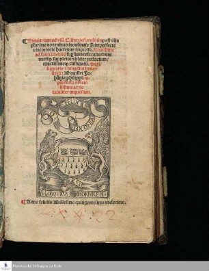 Breuiarium ad vsu[m] Cistercie[n]si. ordinis post alia || plurima non minus inordinate q[uae] imperfecte || [et] incorrecte hactenus impressa. Nouissime || ad forma[m] debita[m] sup[er] fluis resecatis/ dimi||nutisqu[e] suppletis vtiliter redactum/ || exactissimeq[ue] castigatu[m].