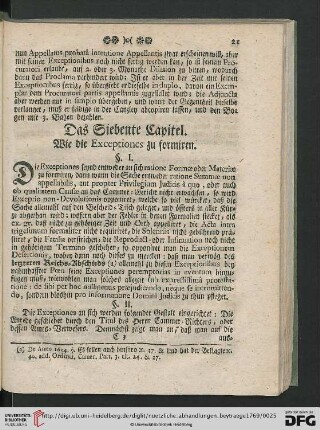 Das Siebente Capitel: Wie die Exceptiones zu formiren