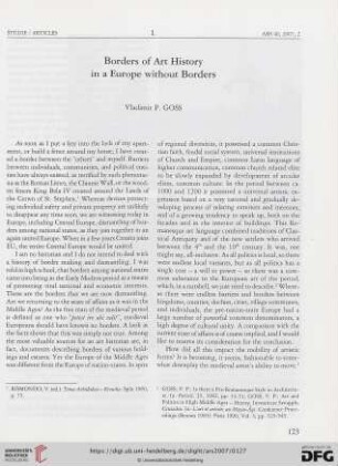 Borders of Art History in a Europe without borders