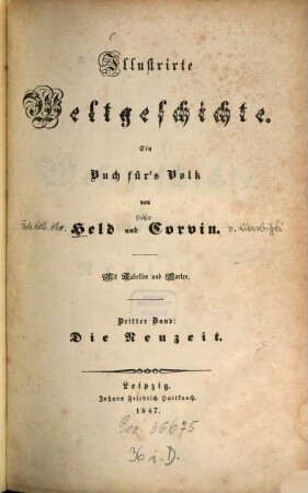 Illustrirte Weltgeschichte : ein Buch für's Volk ; mit Tabellen und Karte. 3,1, Die Neuzeit ; Abteilung 1