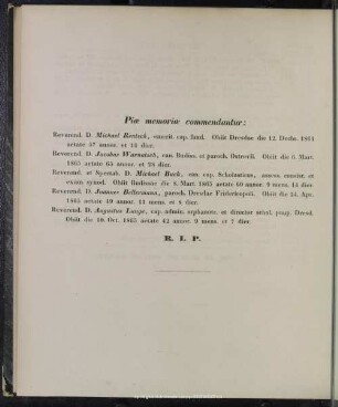 Piae memoriae commendatur