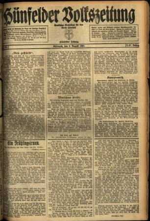Ausgabe vom Mittwoch, den 03. August 1921.