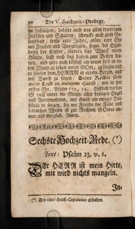 90-106, Sechste Hochzeit-Rede