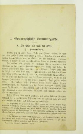 I. Geographische Grundbegriffe