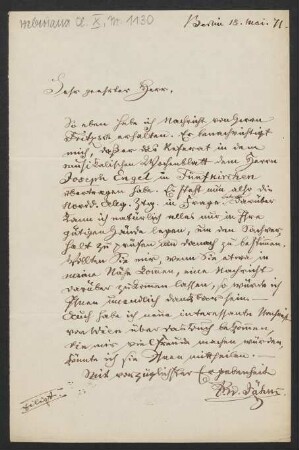 Brief an Unbekannt : 18.05.1871