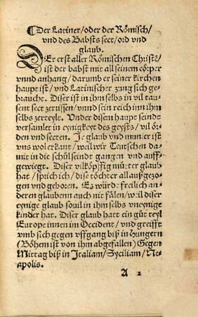 Zweintzig Glauben oder Secten alleyn des einigen Christenglaubens on alle Orden Secten und sundere Glauben
