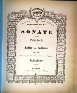 L. v. Beethoven's sämmtliche Sonaten für Pianoforte. 22, Op. 54