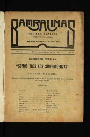 Somos tres los sinverguenzas : pieza cómica en dos actos