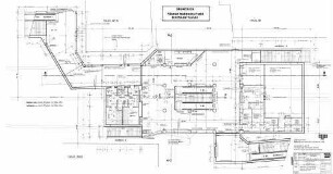 Stuttgart Schwabstraße: Werkplan Fussgängergeschoss Grundriss Empfangsgeb.