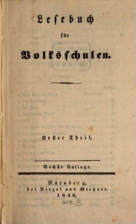 Lesebuch für Volksschulen. 1