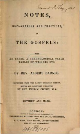 Notes, explanatory and practical by Alb. Barnes, I