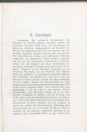 II. Geologie.