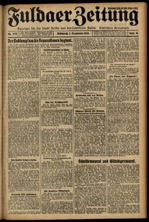 Erste Ausgabe vom Mittwoch, den 02. Dezember 1931.