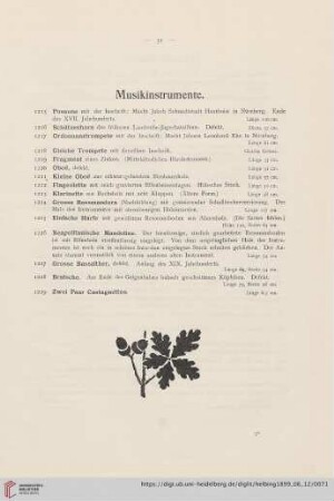 Musikinstrumente (Nr. 1215 - 1229)