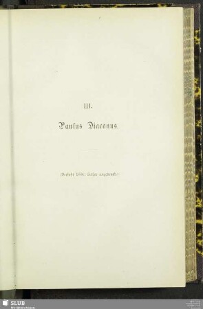 III. Paulus Diaconus