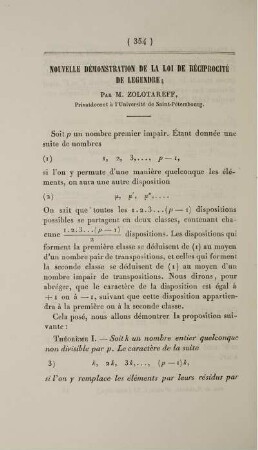 Nouvelle démonstration de la loi de réciprocite de legendre.