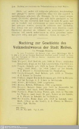 Nachtrag zur Geschichte des Volksschulwesens der Stadt Meißen