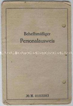 Provisorischer Personalausweis einer Berlinerin