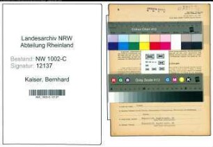 Entnazifizierung Bernhard Kaiser, geb. 18.04.1903 (Einkaeufer)