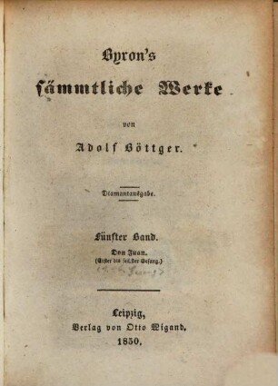 Byron's sämmtliche Werke, 5