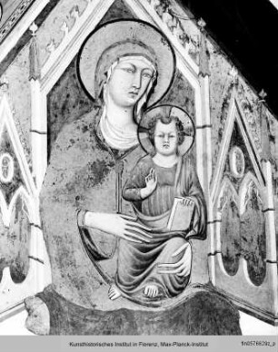 Thronende Madonna mit den Heiligen Jakobus der Ältere und Petrus und der Stifterin