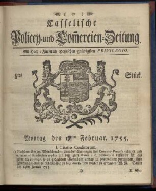 8tes Stueck, Montag den 17ten Februar 1755