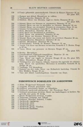 Europeesch Porselein en Aardewerk (Nr. 745-858)