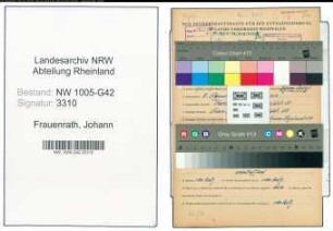Entnazifizierung Johann Frauenrath , geb. 05.08.1898 (Werkmeister)