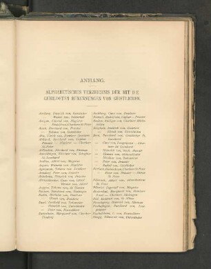 Anhang. Alphabetisches Verzeichnis der mit De gebildeten Benennungen von Geistlichen.