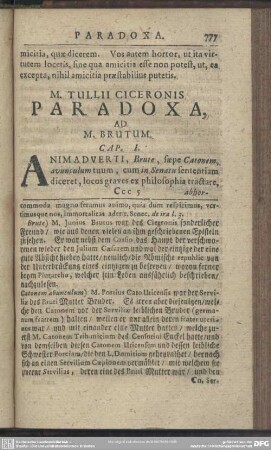 M. Tullii Ciceronis Paradoxa Ad M. Brutum