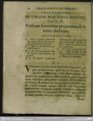 Caput II. Nostram sententiam proponens, & ulterius declarans