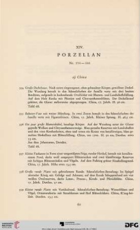 XIV. Porzellan (Nr. 354-446)